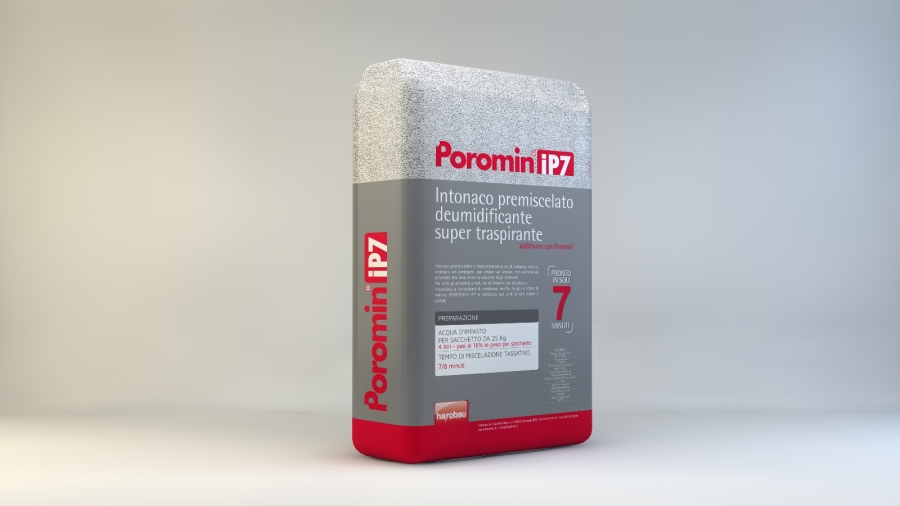 Poromin® iP7- La prima e unica malta a base di caseina pronta all’uso, super-deumidificante e traspirante